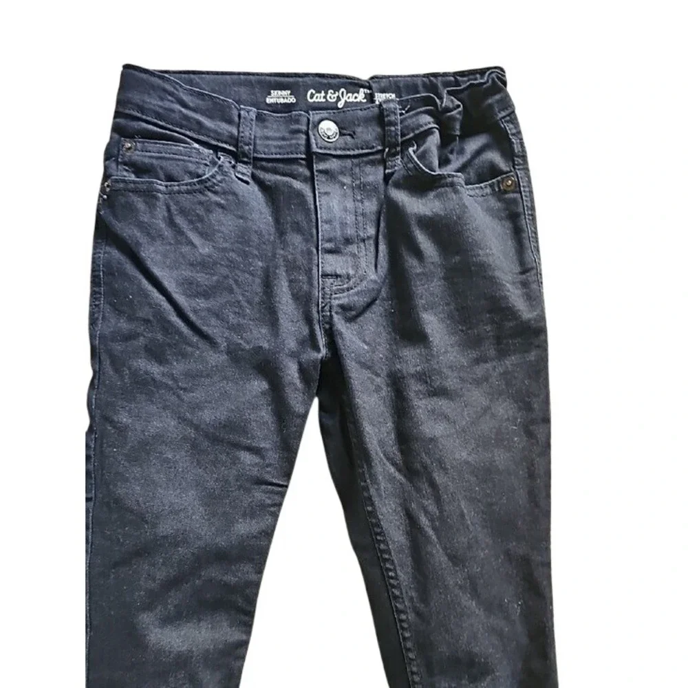Old Navy & Cat Jack Boys Skinny Jeans Set Distressed Black Stretch Size 8 Bundle
